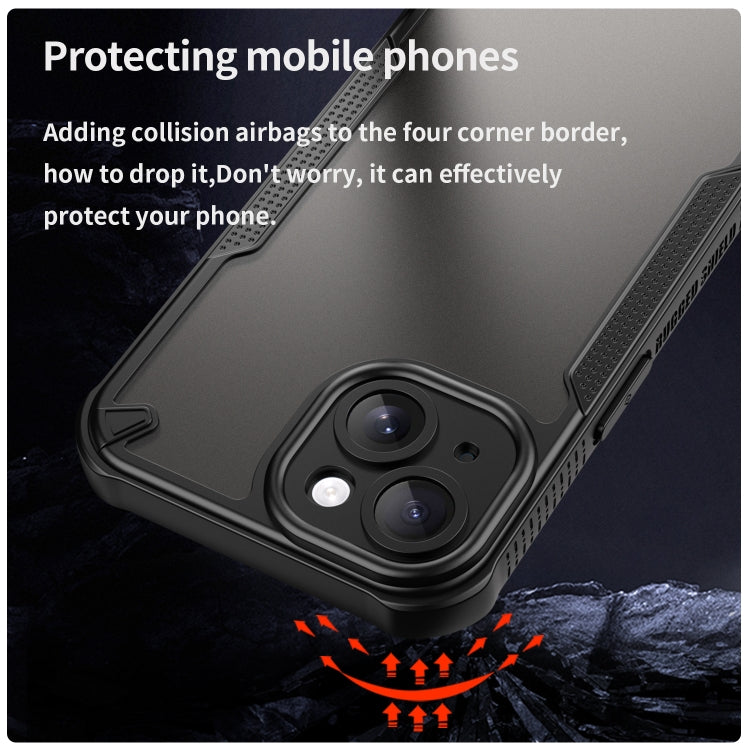 For iPhone 15 Armor Glaze PC Hybrid TPU Phone Case