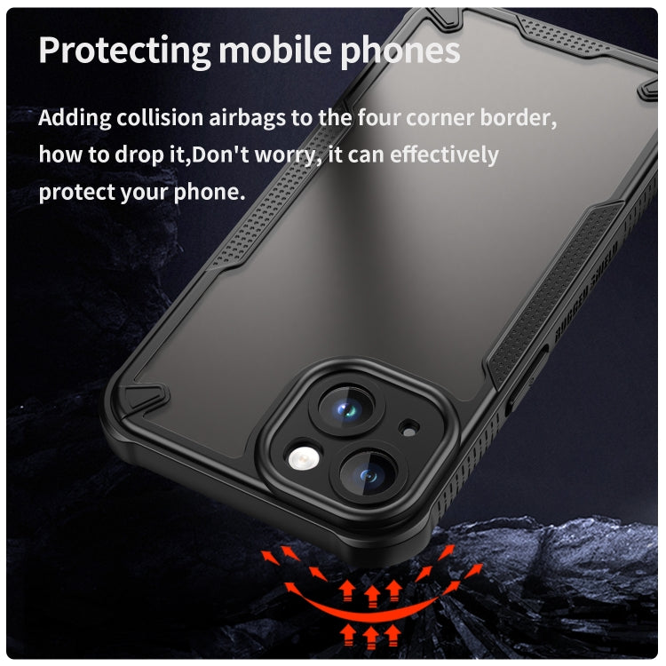 For iPhone 14 Armor Glaze PC Hybrid TPU Phone Case