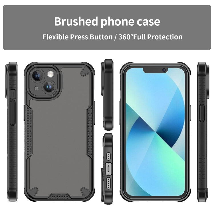 For iPhone 14 Plus Armor Glaze PC Hybrid TPU Phone Case