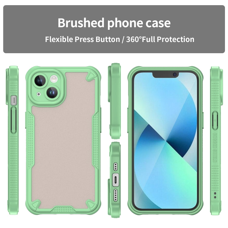 For iPhone 13 Armor Glaze PC Hybrid TPU Phone Case