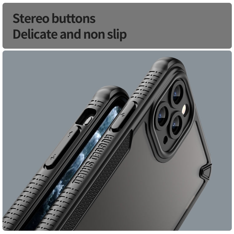 For iPhone 11 Pro Max Armor Glaze PC Hybrid TPU Phone Case