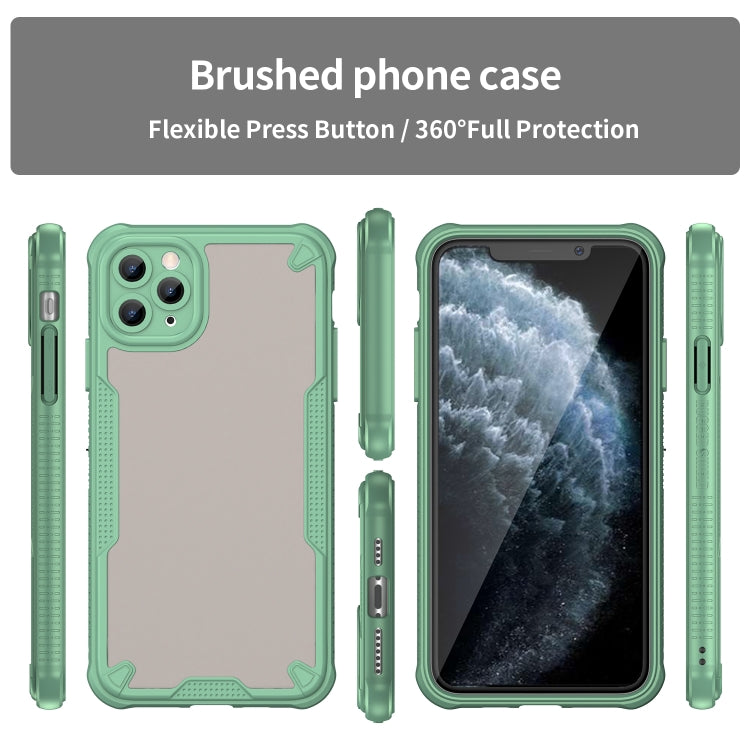 For iPhone 11 Pro Max Armor Glaze PC Hybrid TPU Phone Case