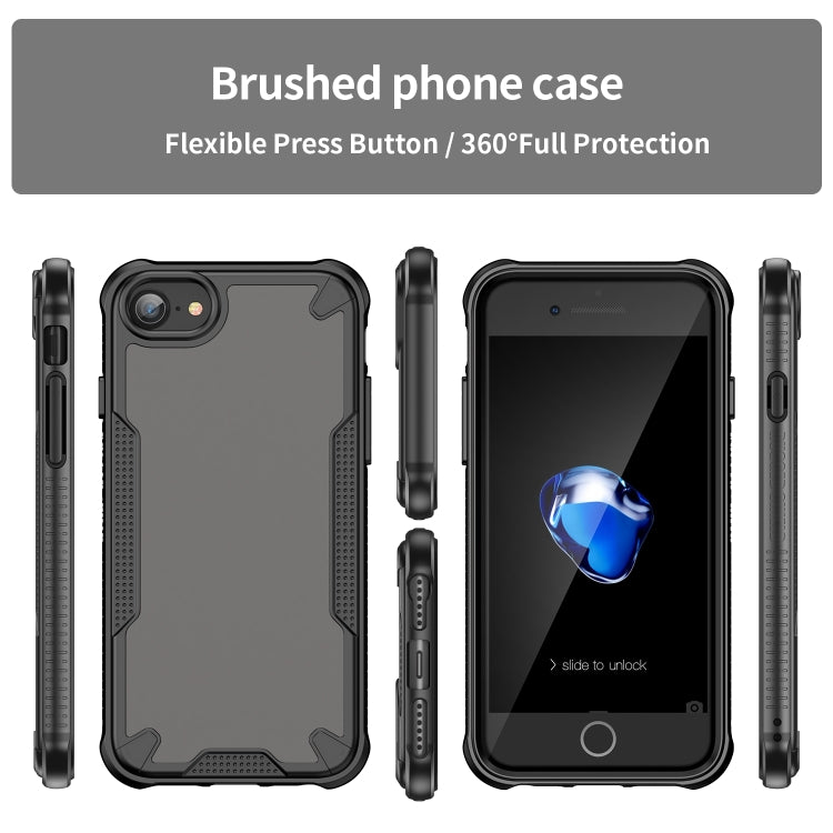 For iPhone SE 2020 Armor Glaze PC Hybrid TPU Phone Case