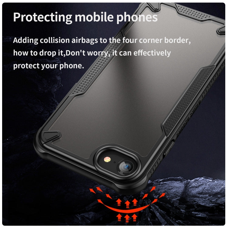 For iPhone SE 2020 Armor Glaze PC Hybrid TPU Phone Case