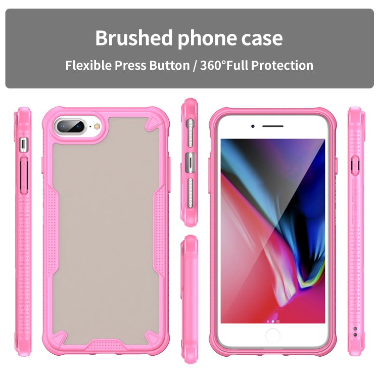 For iPhone 8 Plus Armor Glaze PC Hybrid TPU Phone Case