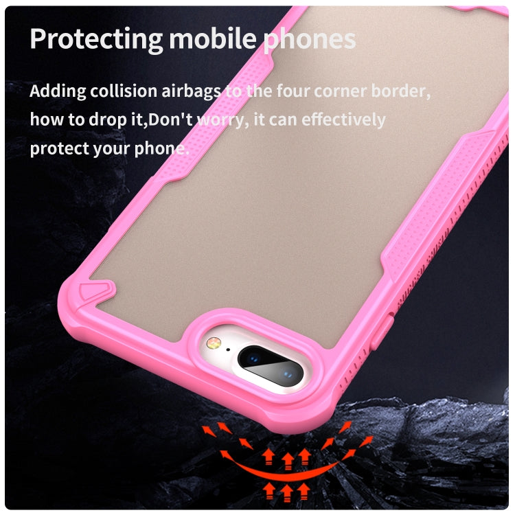 For iPhone 8 Plus Armor Glaze PC Hybrid TPU Phone Case