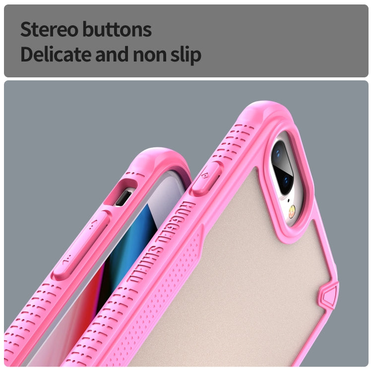 For iPhone 8 Plus Armor Glaze PC Hybrid TPU Phone Case