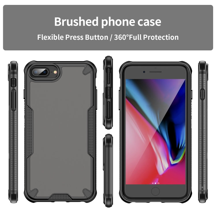 For iPhone 8 Plus Armor Glaze PC Hybrid TPU Phone Case