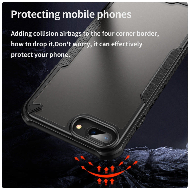 For iPhone 8 Plus Armor Glaze PC Hybrid TPU Phone Case