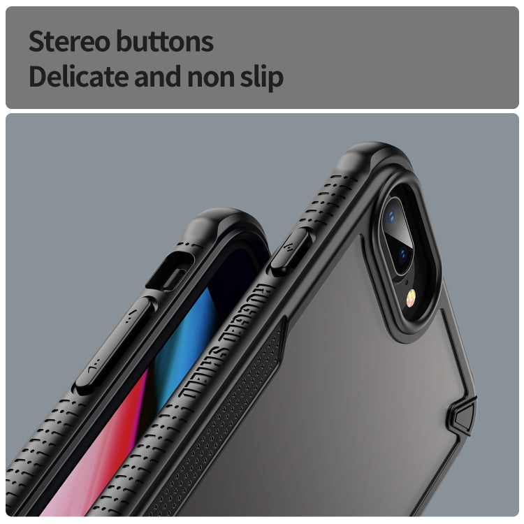 For iPhone 8 Plus Armor Glaze PC Hybrid TPU Phone Case