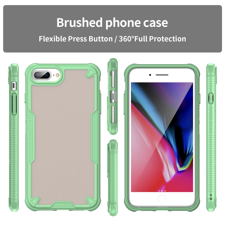 For iPhone 8 Plus Armor Glaze PC Hybrid TPU Phone Case