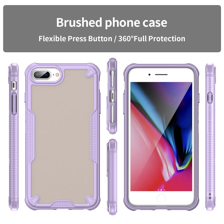 For iPhone 8 Plus Armor Glaze PC Hybrid TPU Phone Case