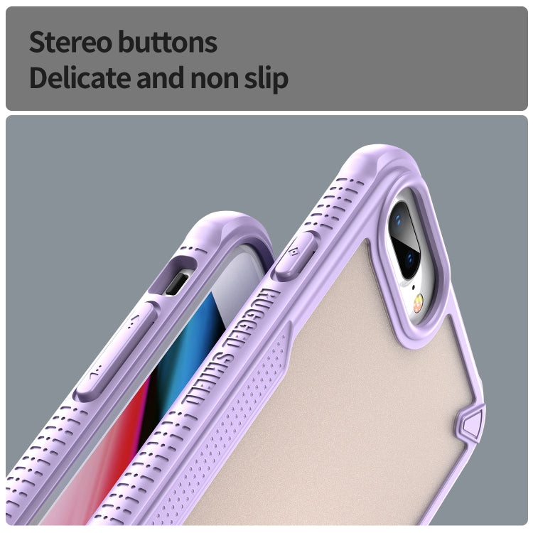 For iPhone 8 Plus Armor Glaze PC Hybrid TPU Phone Case