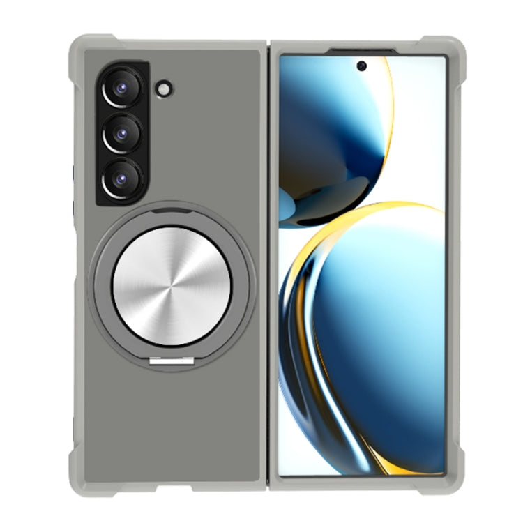 For Samsung Galaxy Z Fold4 CD Texture 360 Degree Rotating Holder MagSafe Phone Case