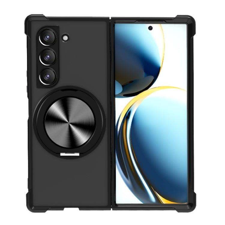 For Samsung Galaxy Z Fold5 CD Texture 360 Degree Rotating Holder MagSafe Phone Case