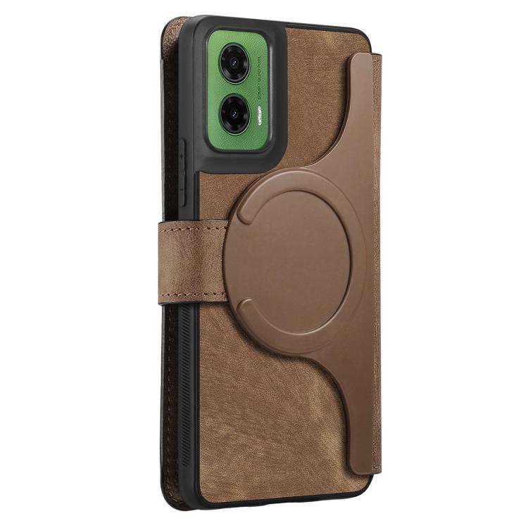 For Motorola Moto G35 CaseNeo MagSafe RFID Anti-theft Retro Leather Phone Case