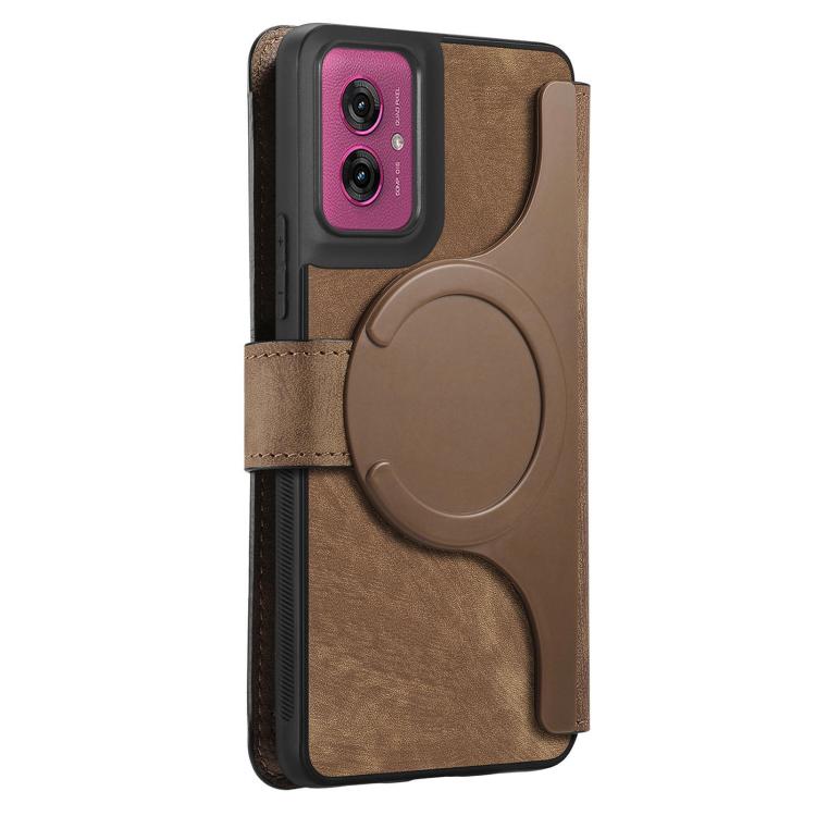 For Motorola Moto G55 CaseNeo MagSafe RFID Anti-theft Retro Leather Phone Case