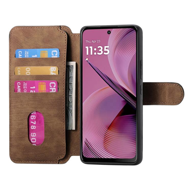 For Motorola Moto G55 CaseNeo MagSafe RFID Anti-theft Retro Leather Phone Case