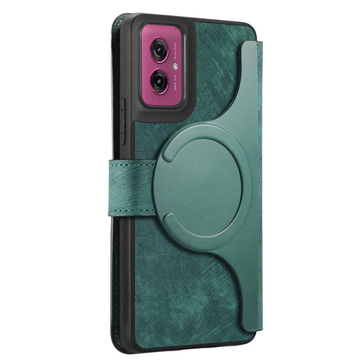 For Motorola Moto G55 CaseNeo MagSafe RFID Anti-theft Retro Leather Phone Case