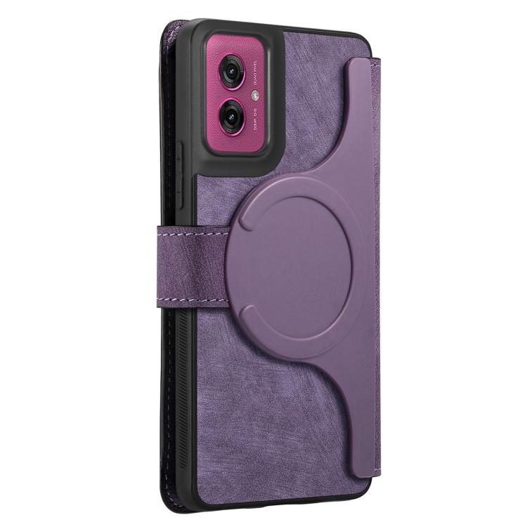 For Motorola Moto G55 CaseNeo MagSafe RFID Anti-theft Retro Leather Phone Case