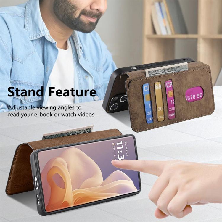 For Motorola Moto G85 CaseNeo MagSafe RFID Anti-theft Retro Leather Phone Case