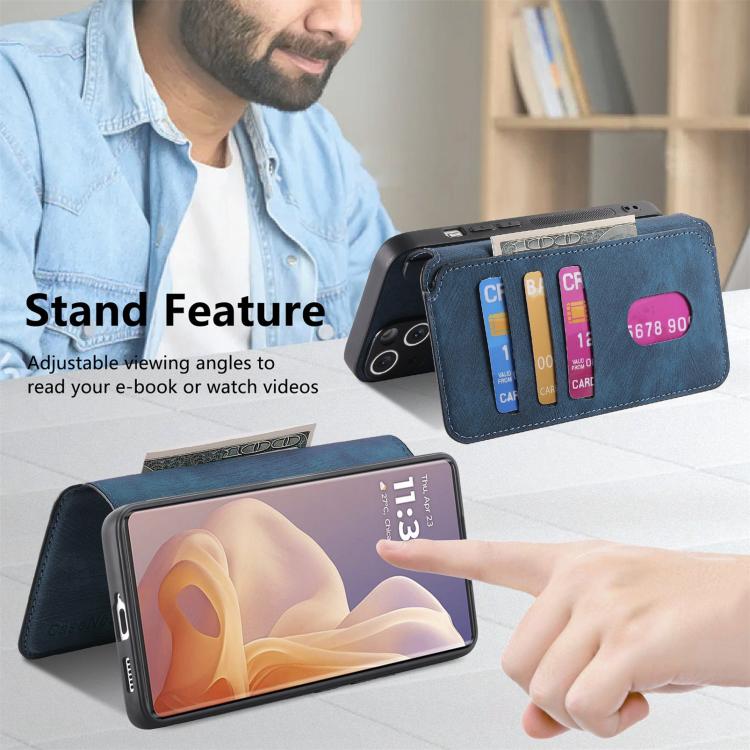 For Motorola Moto G85 CaseNeo MagSafe RFID Anti-theft Retro Leather Phone Case