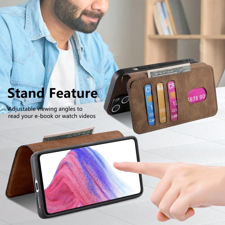For Motorola Moto G85 EU CaseNeo MagSafe RFID Anti-theft Retro Leather Phone Case