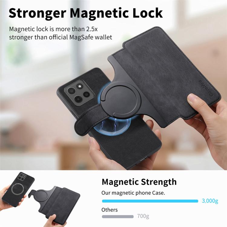 For Motorola Moto G15 CaseNeo MagSafe RFID Anti-theft Retro Leather Phone Case