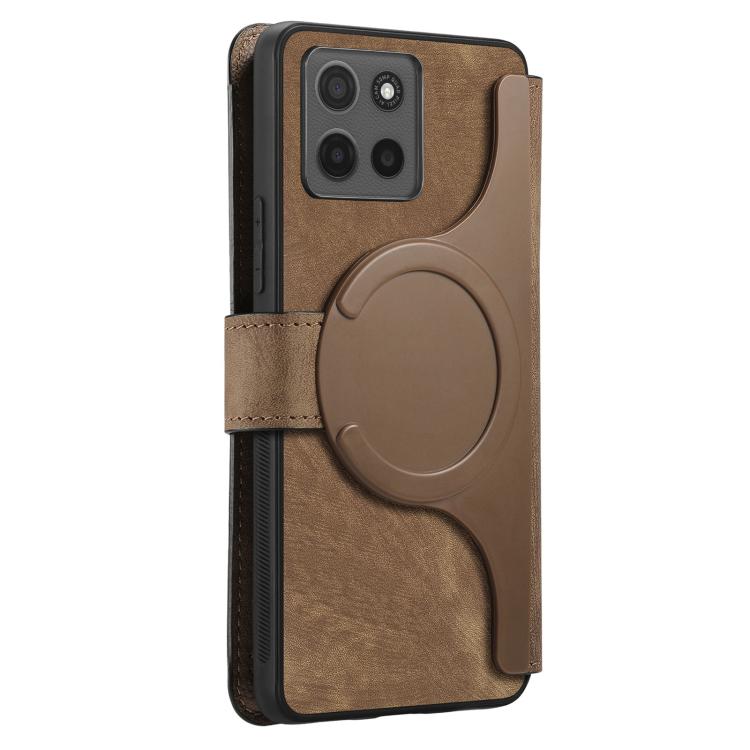 For Motorola Moto G15 CaseNeo MagSafe RFID Anti-theft Retro Leather Phone Case