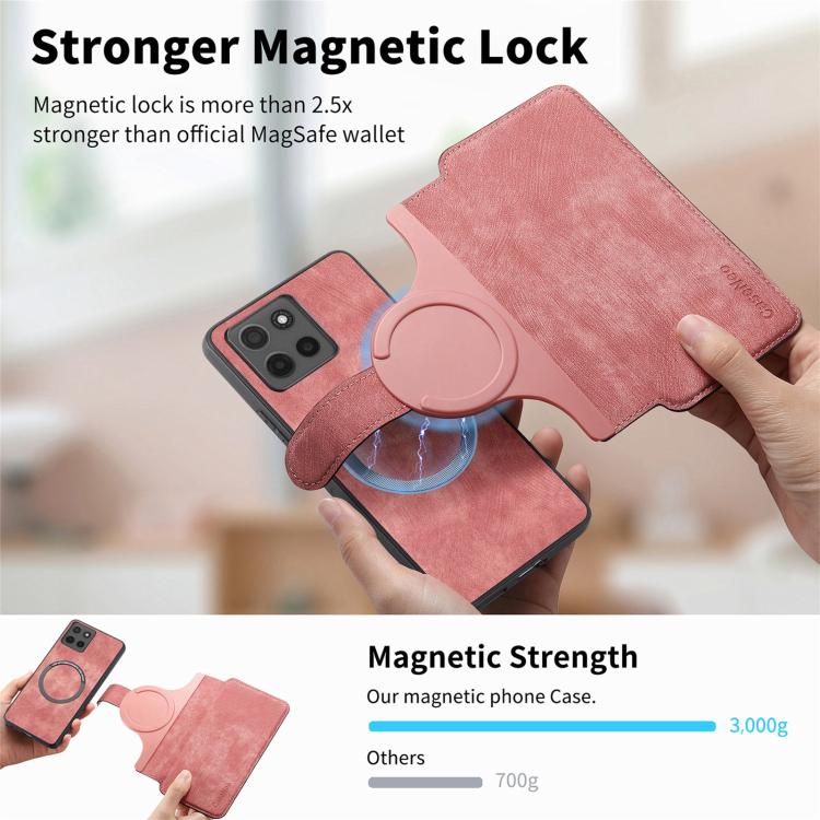 For Motorola Moto G15 CaseNeo MagSafe RFID Anti-theft Retro Leather Phone Case