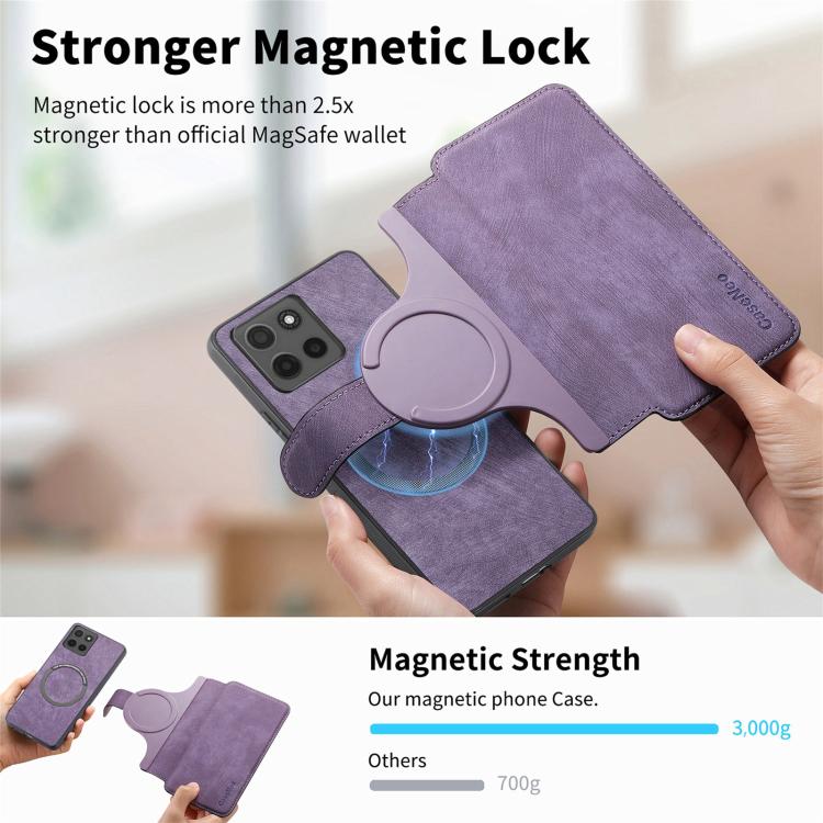 For Motorola Moto G15 CaseNeo MagSafe RFID Anti-theft Retro Leather Phone Case