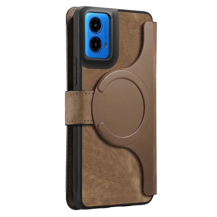 For Motorola Moto G45 5G CaseNeo MagSafe RFID Anti-theft Retro Leather Phone Case