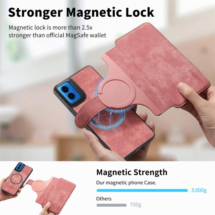 For Motorola Moto G45 5G CaseNeo MagSafe RFID Anti-theft Retro Leather Phone Case