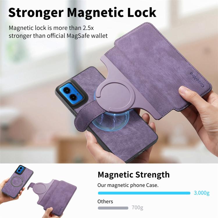 For Motorola Moto G45 5G CaseNeo MagSafe RFID Anti-theft Retro Leather Phone Case