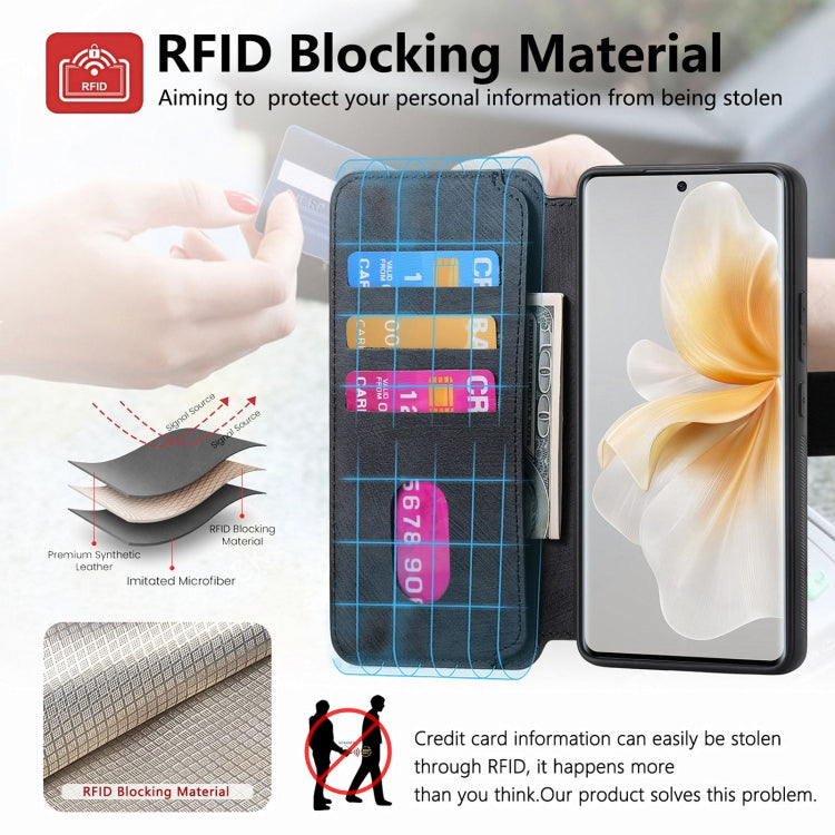 For vivo V40 Lite CaseNeo MagSafe RFID Anti-theft Retro Leather Phone Case
