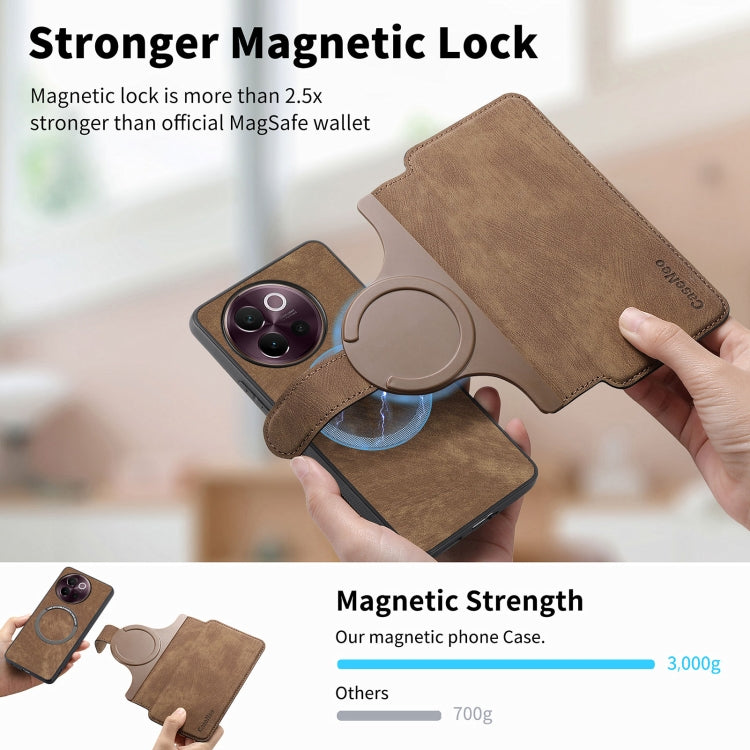For vivo V40 Lite CaseNeo MagSafe RFID Anti-theft Retro Leather Phone Case