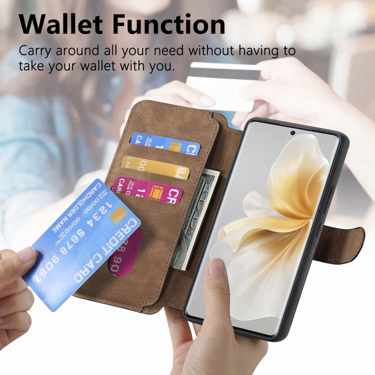 For vivo V40 Lite CaseNeo MagSafe RFID Anti-theft Retro Leather Phone Case