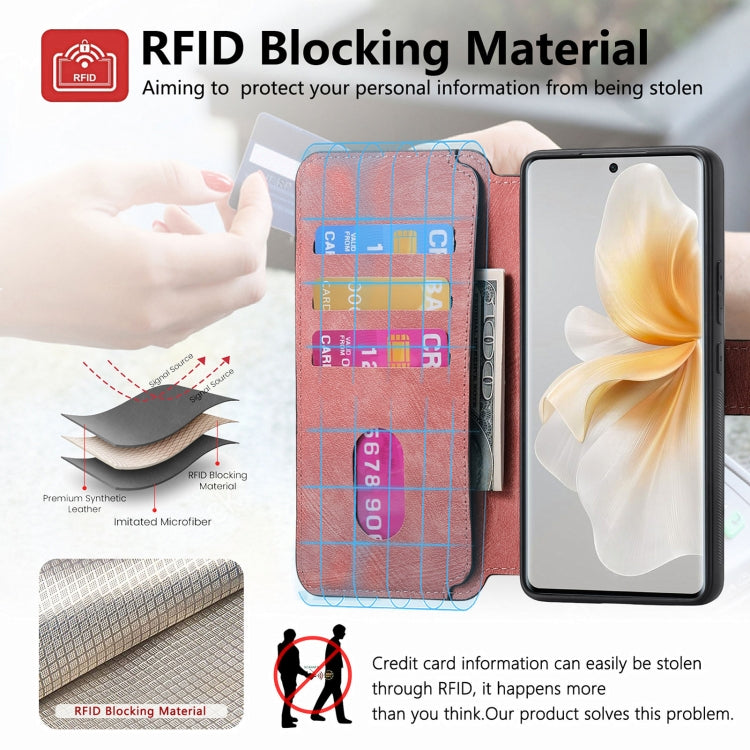 For vivo V40 Lite CaseNeo MagSafe RFID Anti-theft Retro Leather Phone Case