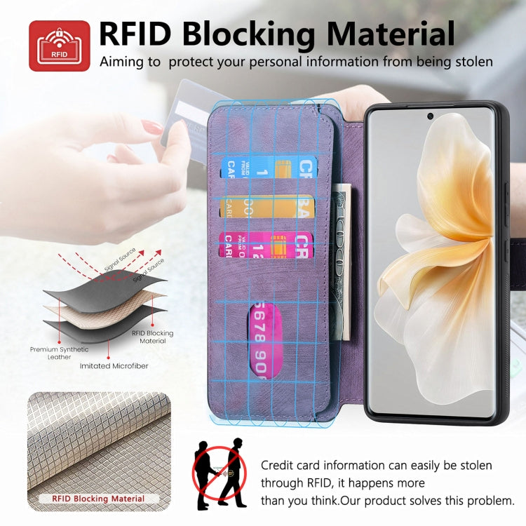 For vivo V40 Lite CaseNeo MagSafe RFID Anti-theft Retro Leather Phone Case