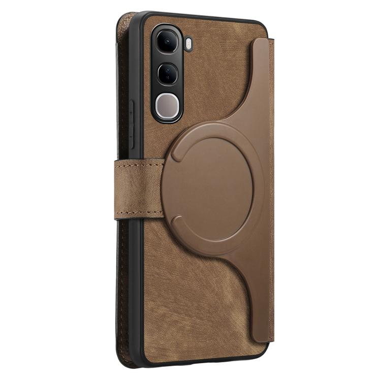 For vivo V40 SE / V40 Lite IDN CaseNeo MagSafe RFID Anti-theft Retro Leather Phone Case