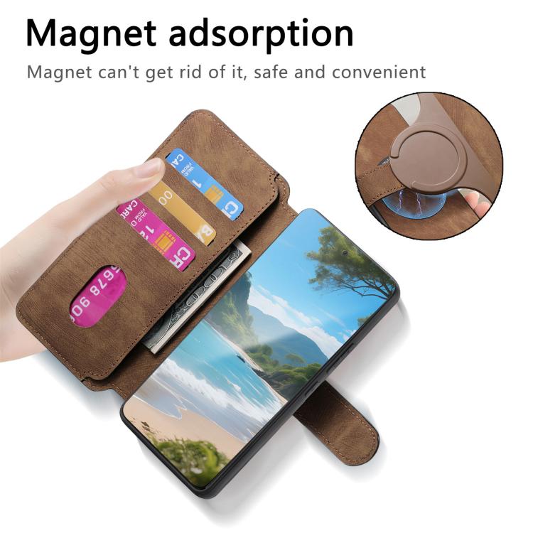 For vivo V40 SE / V40 Lite IDN CaseNeo MagSafe RFID Anti-theft Retro Leather Phone Case