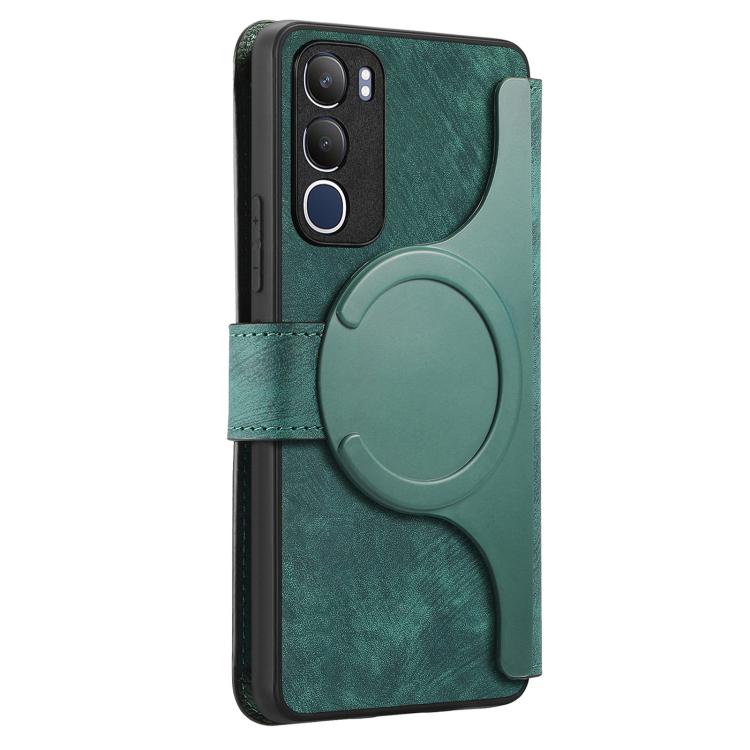 For vivo Y19s 4G CaseNeo MagSafe RFID Anti-theft Retro Leather Phone Case