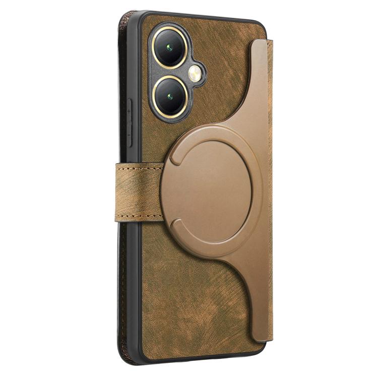 For vivo Y35+ CaseNeo MagSafe RFID Anti-theft Retro Leather Phone Case