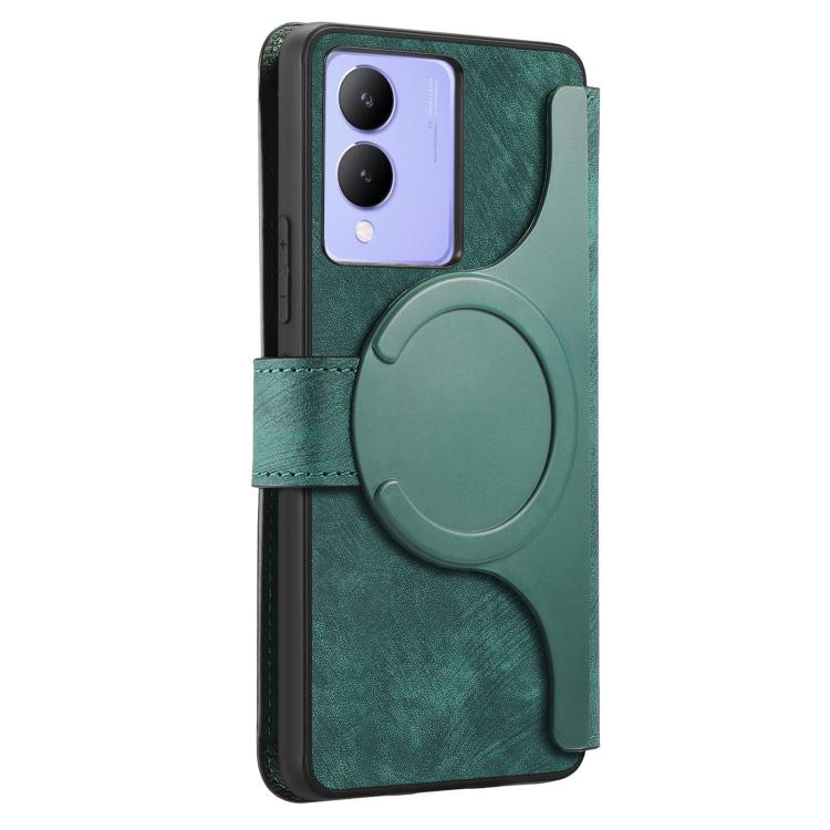 For vivo Y33t 4G / Y17s CaseNeo MagSafe RFID Anti-theft Retro Leather Phone Case