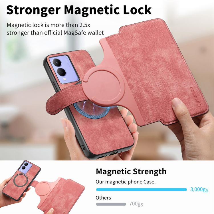 For vivo Y33t 4G / Y17s CaseNeo MagSafe RFID Anti-theft Retro Leather Phone Case