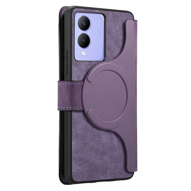 For vivo Y33t 4G / Y17s CaseNeo MagSafe RFID Anti-theft Retro Leather Phone Case
