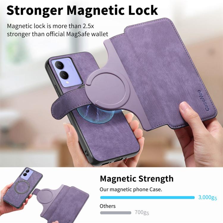 For vivo Y33t 4G / Y17s CaseNeo MagSafe RFID Anti-theft Retro Leather Phone Case