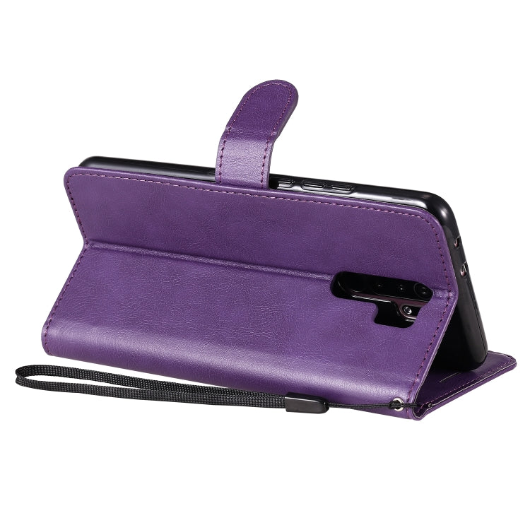 For Xiaomi Redmi 9 Solid Color Horizontal Flip Protective Leather Case with Holder & Card Slots & Wallet & Photo Frame & Lanyard