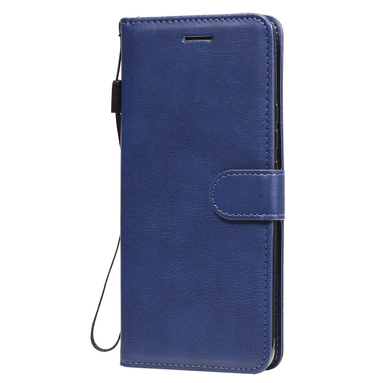 For Xiaomi Mi 10 Lite Solid Color Horizontal Flip Protective Leather Case with Holder & Card Slots & Wallet & Photo Frame & Lanyard