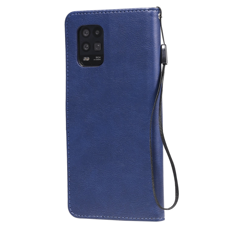 For Xiaomi Mi 10 Lite Solid Color Horizontal Flip Protective Leather Case with Holder & Card Slots & Wallet & Photo Frame & Lanyard